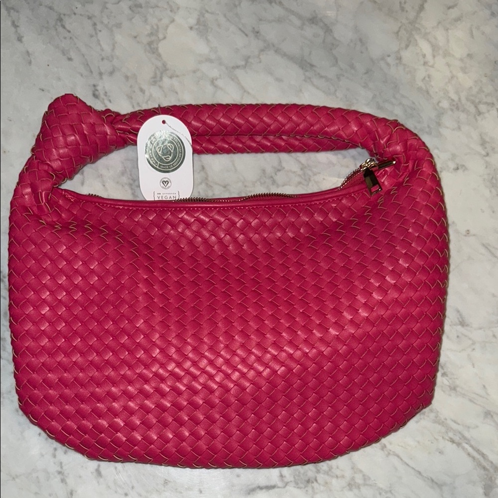 Large Melie Bianco Fuchsia Woven Hobo Bag